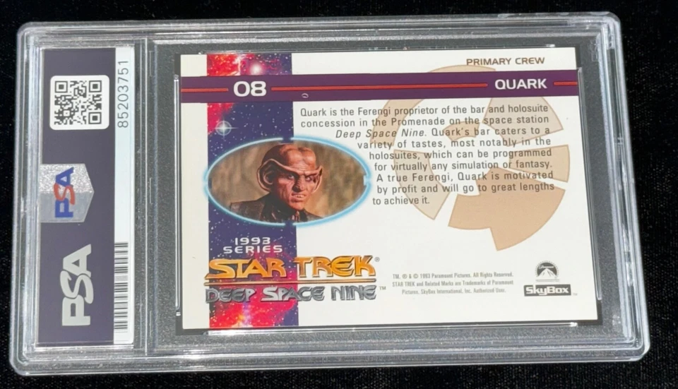 Tarjeta de novato firmada automáticamente por Armin Shimerman "Quark" 1993 Skybox Star Trek DS9 PSA RC Foto 3 de 3