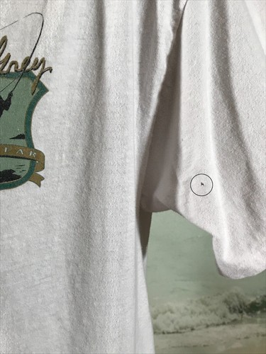 Vintage ZANE GREY Reel Wear FISHING Shirt XL White Single Stitch Cotton Tee - Picture 6 of 12