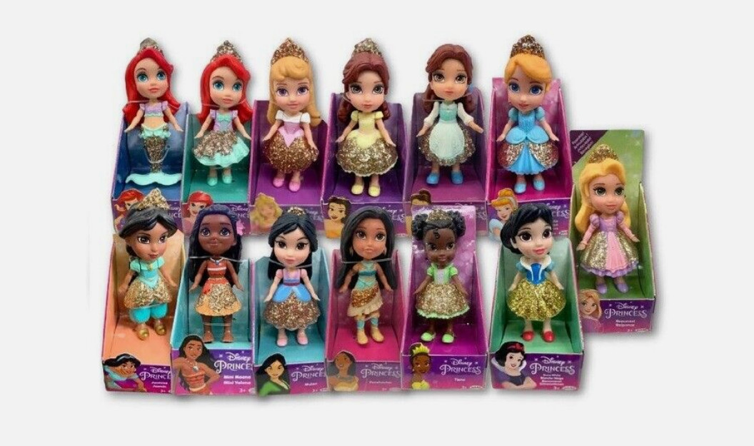 Disney Princesa Mini Muñecas 7CM Clasificados Traje Metálico - 1 Pez