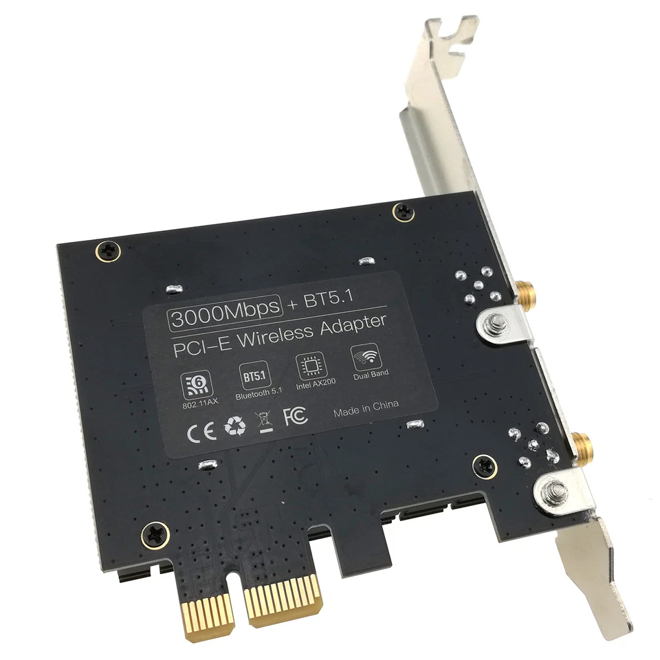 AX200 PC PCIe WiFi-6 Bluetooth Card for Windows 11 10 Wireless Network 2900Mbps - Image 3 of 4