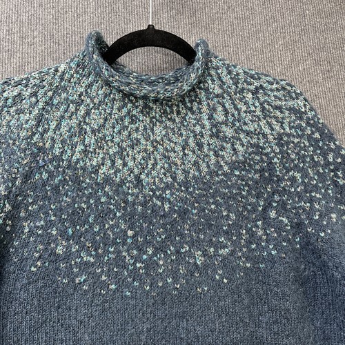 COS woman's jumper size medium fair isle yolk blue wool alpaca mix sweater - Picture 2 of 17