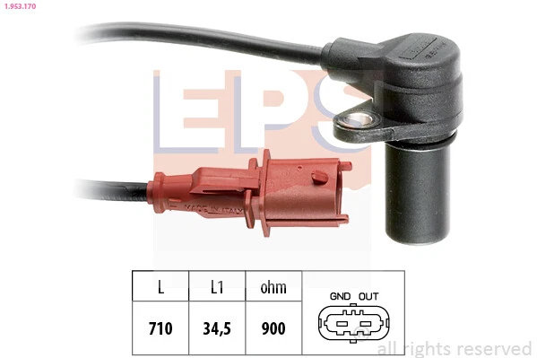 Sensor EPS 1.953.170, pulso cigüeñal para ALFA ROMEO, FIAT, LANCIA Foto 3 de 3