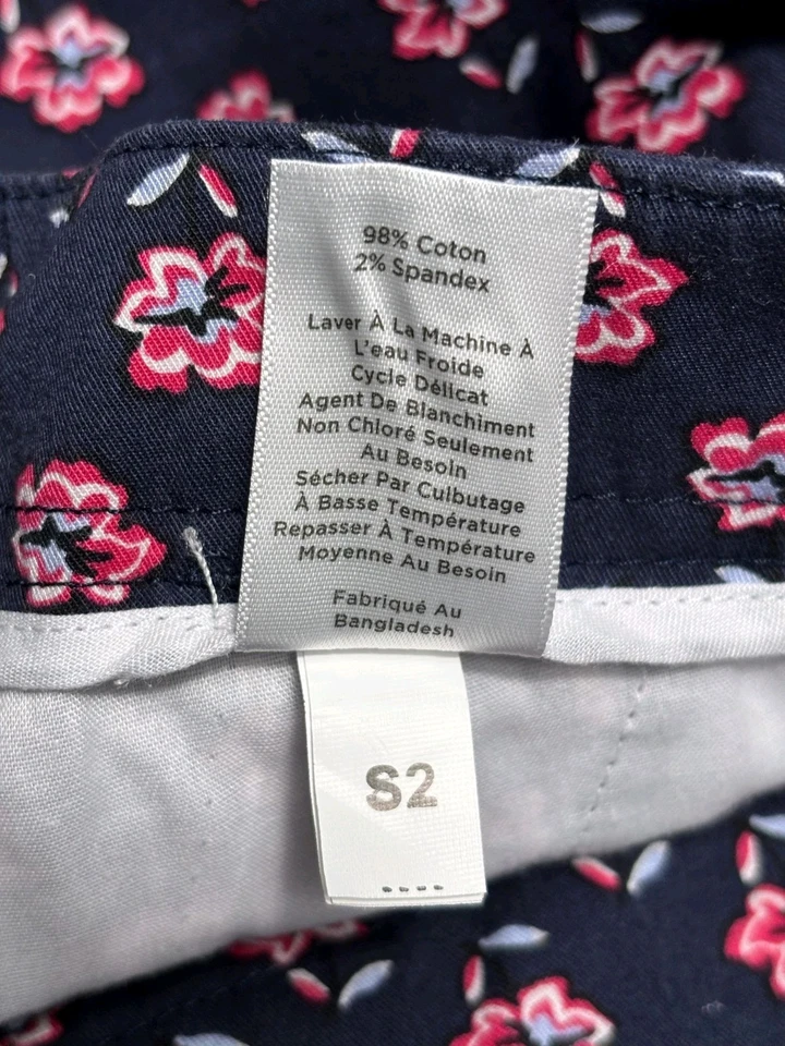Bermudas Talbots para mujer azul marino estampado floral talla 14 algodón spandex Foto 4 de 4