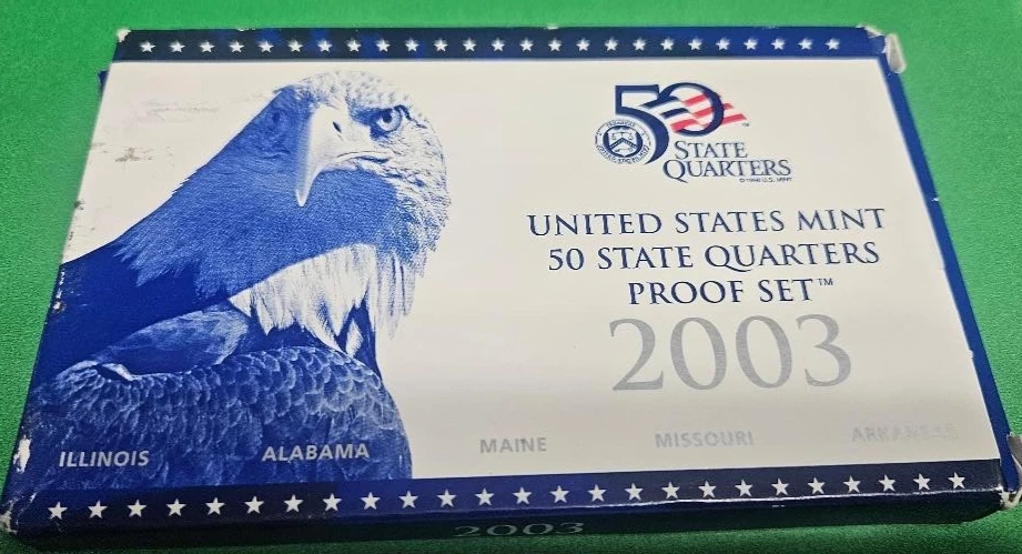 2003-S US Mint Statehood Quarters Proof Set 5 Coins Box & COA OGP US Coins - Image 3 of 3