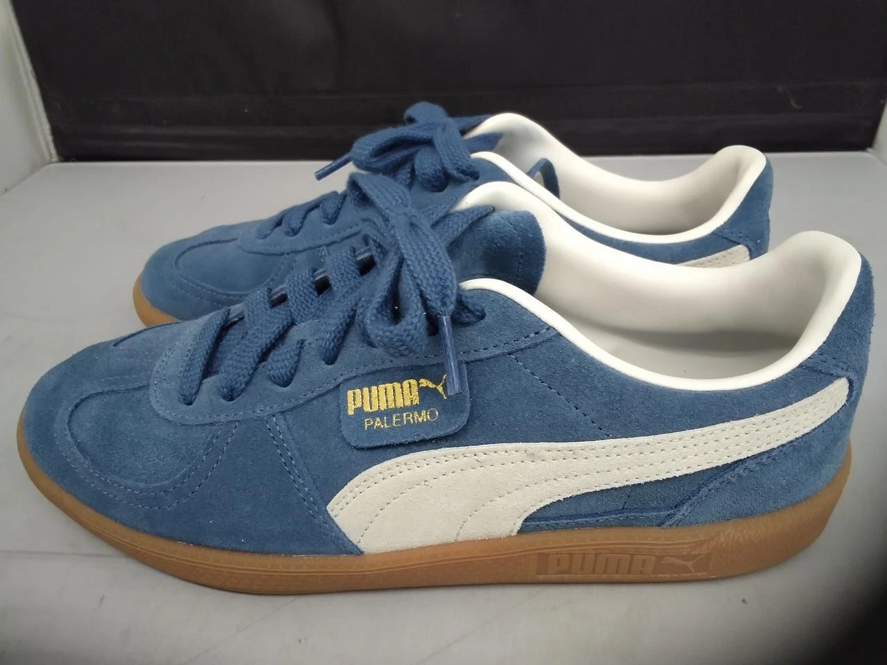 Puma Palermo Atmos Bagaglio Blu Orizzonte Avorio Smerigliato 401631 01 senza scatola Us8