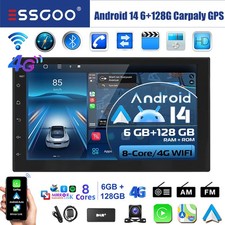 DAB+ 7" Doppel 2Din Autoradio mit GPS Android14 Stereo Bluetooth Carpaly 6+128GB