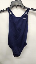 TYR Women's TYReco Solid Diamondback Swimsuit Navy Performance Fit Size 28