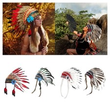 Native American Indian Headdress Costume Accessories for Show Carnival Men Women