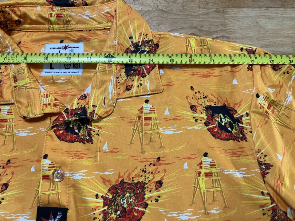 Revolution Brewing Co Chicago Large Short Sleeve Polo Shirt A08 - Image 3 of 4