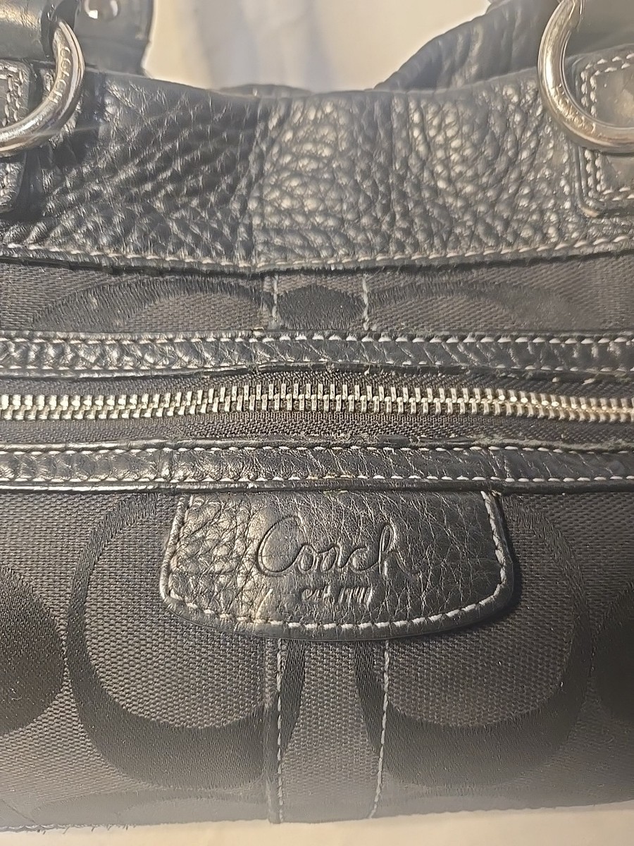 Coach Penelope Signature C Black Jacquard Leather Shoulder Bag