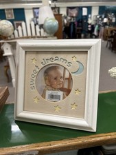 Carr Moon  Stars Sweet Dreams Baby Picture Frame White Beige Yellow Blue