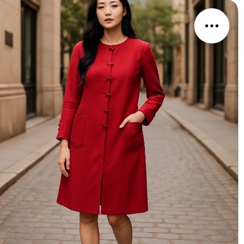 Oscar de la Renta vintage dress 100% Wool Size 12 Red Bergdorf Goodman