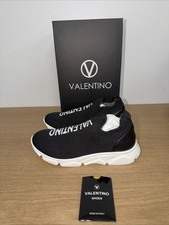 NEW Valentino Queenie Logo Slip On Sneaker Black Women's Size 8