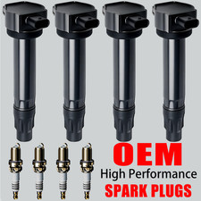 4X OEM Ignition Coil & Iridium Spark Plug For Dodge Caliber Jeep Compass 2.0/2.4