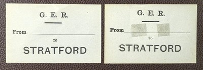 1920er Jahre Great Eastern Railway Stratford Bahnhof Gepäck Paket Etiketten