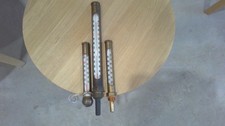 3 Stck. Konvolut Vintage Thermometer Messing Heizung Holzofen bis 130Grad Gewind