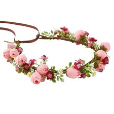 Handmade Flower Crown Flower Hair Wreath Women Headband Green Leaf Headpiece ...