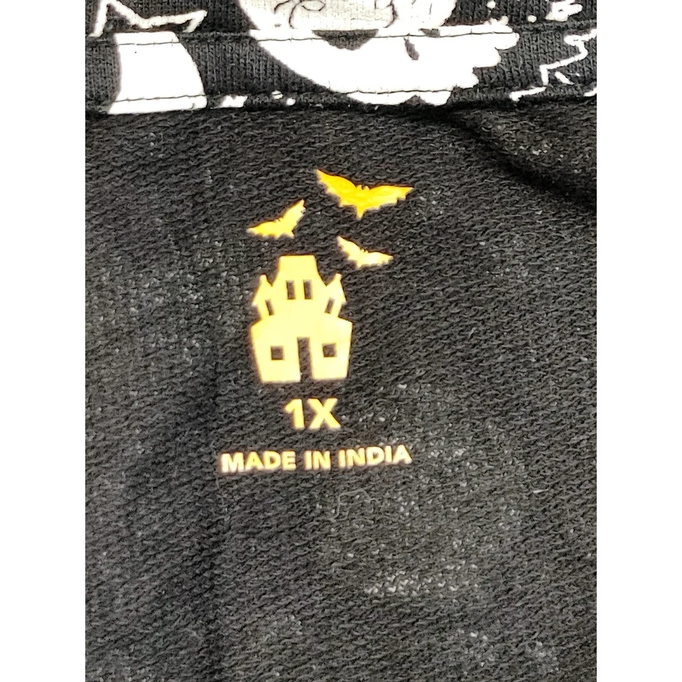 Suéter Cuello Redondo Feliz Halloween Calavera Negro Pullover Mujer Talla Grande 1X Foto 3 de 4