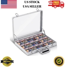 Aluminum Glass Display Case for Cards, Trade Show Display Case Table Top Portabl