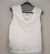 Coquette Velrose Vtg 80s Lingerie Padded Shoulders L Ivory Camisole Cottagecore