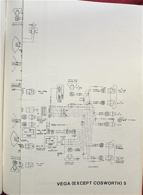 1976 Chevrolet Vega Original Foldout Wiring Diagram Electrical