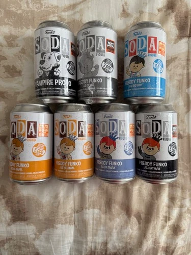 Funko Soda Lot Of 7 All Sealed Batman, He-Man, Vampire Proto, Devil, Big Boy NEW