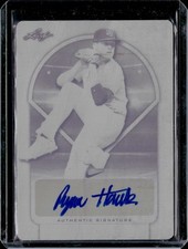 2018 Leaf Perfect Game #BA-RH2 Ryan Hawks Auto Printing Plates Black 1/1