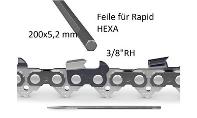 Sechskantige Hexa-Feile Kettensägenfeile STIHL HEXA 200 X 5,2 3/8''RH 56077725201