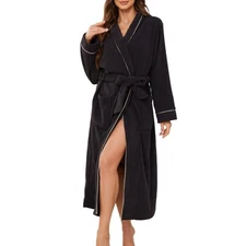 Cozy Robes Soft Long Sleepwear Comfortable Bathrobe Loose Loungewear Warm