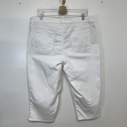 Talbots Pedal Pusher Jeans Woman 16 White Stretch Classic Resort Vacation Work - Picture 4 of 11