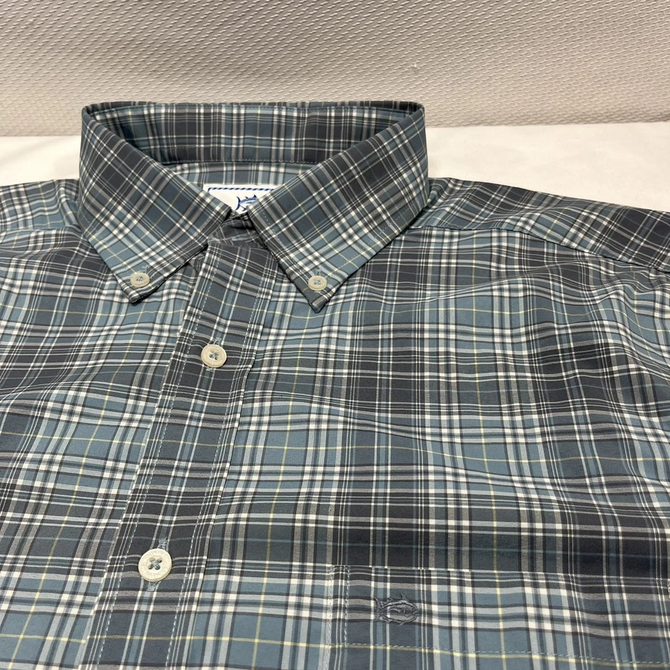 Southern Tide Shirt Mens Medium Plaid Button Up Intercoastal Stretch Performance - Image 2 of 4