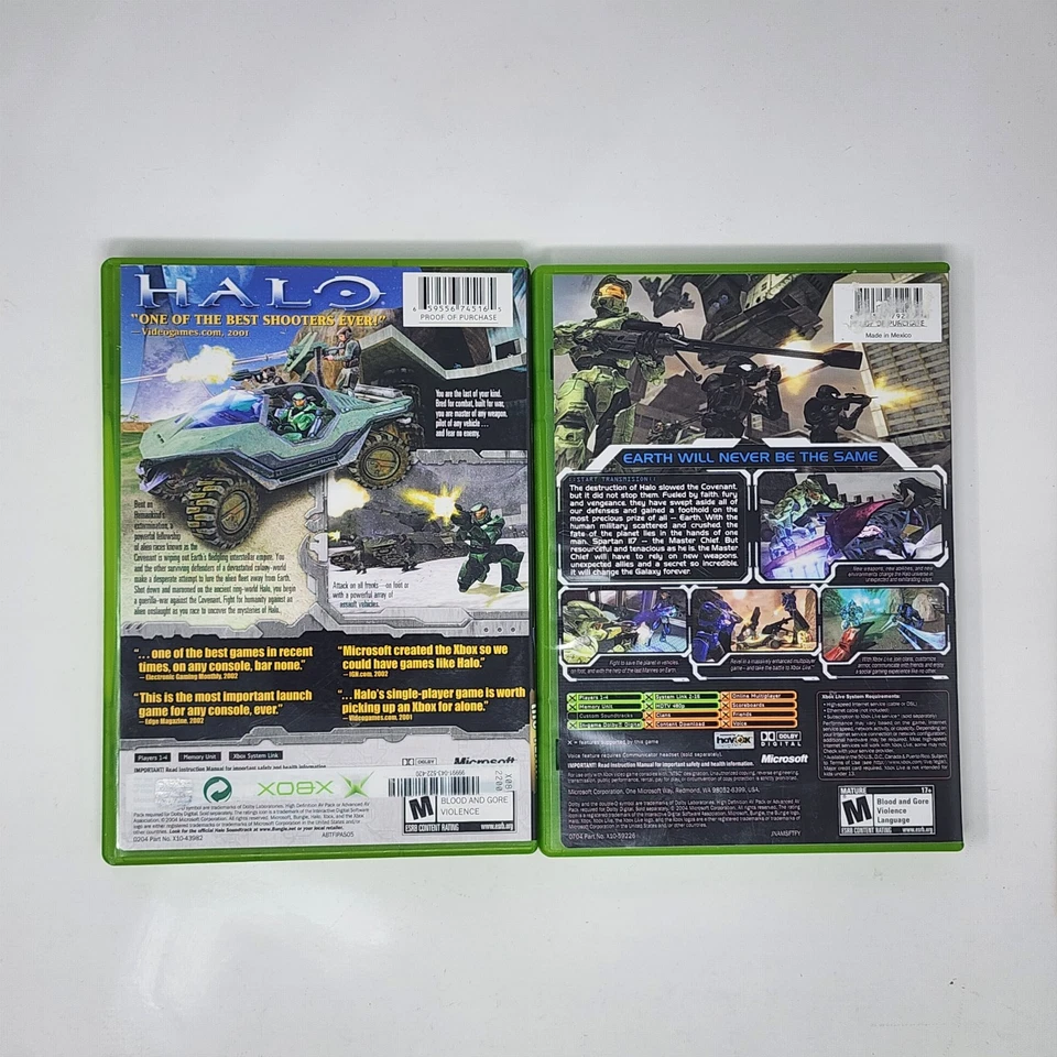 Halo Combat Evolved & Halo 2 (Xbox) Both Complete In Box CIB - TESTED - Image 3 of 4