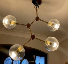 Maisons Du Monde Gold&Glass 4 Globes Pendant*FULLY  WORKING*collect London  SE12