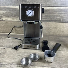 Farberware Espresso Machine Coffee Stainless Steel Milk Steam Wand Slim Design