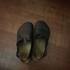 Birkenstock Men  s Black Clog Mule Buckle Strap Adjustable Cork Insole