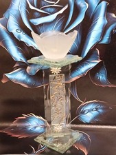 porta candela totalmente in cristallo e vetro con incisioni oro fatte a mano, pe