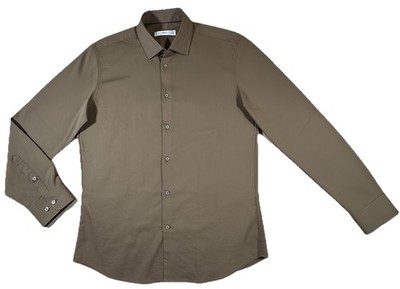 MNG Mango Mens Brown Long Sleeve Button Up Polo Shirt Size M