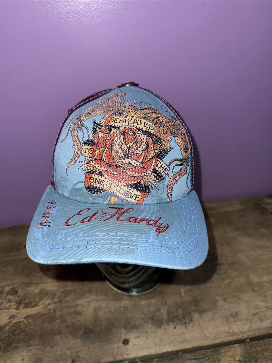❤️Ed Hardy Blue Cap with Panther and Rose Embroidery- $70 or $60 w/offer Ed hardy designed hat - Gem main image 4