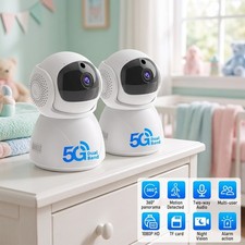 2X Security Camera 2.4G/5G Wifi Smart Indoor Pet Dog Cat Cam 1080P Night Vision