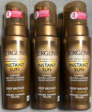 3 Pack Jergens Natural Glow Instant Sun Sunless Tanning Mousse Deep Bronze 6 OZ