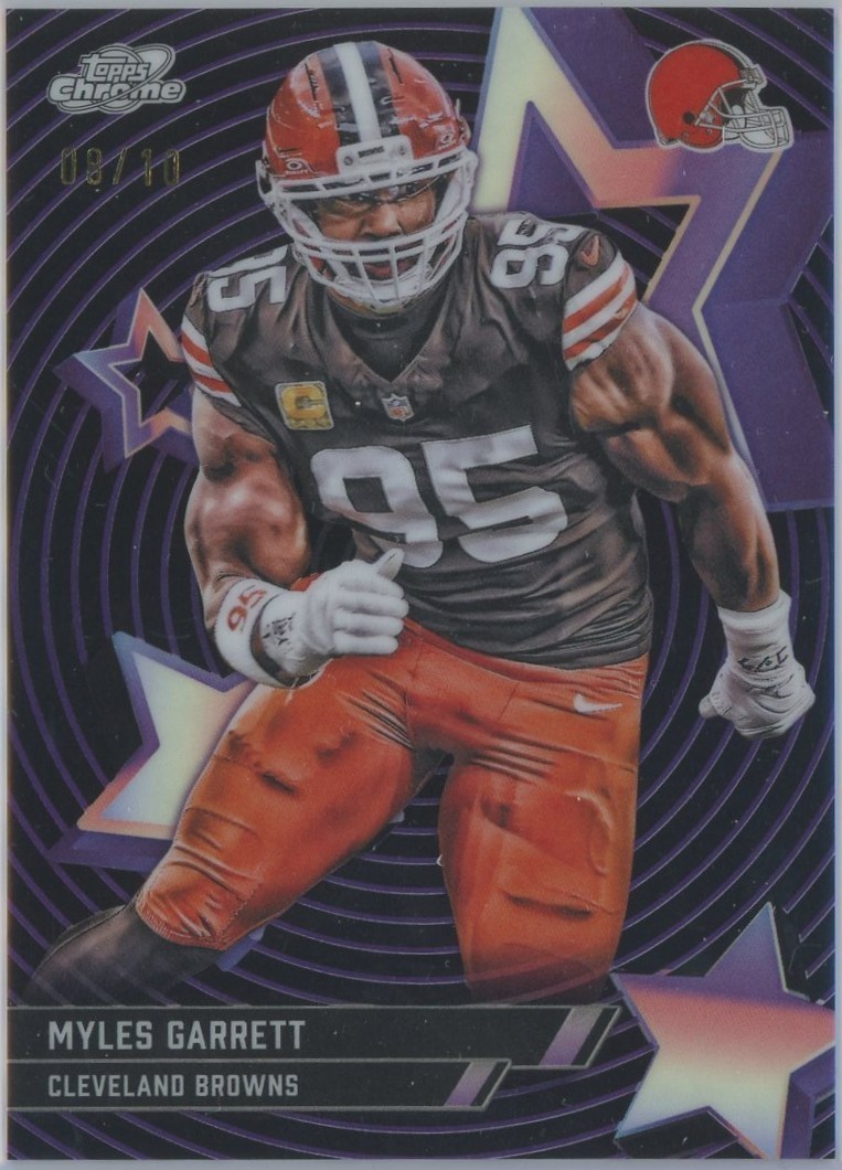 2025 Topps Cosmic Chrome Myles Garrett StarFractor Black /10 08/10 SF-14