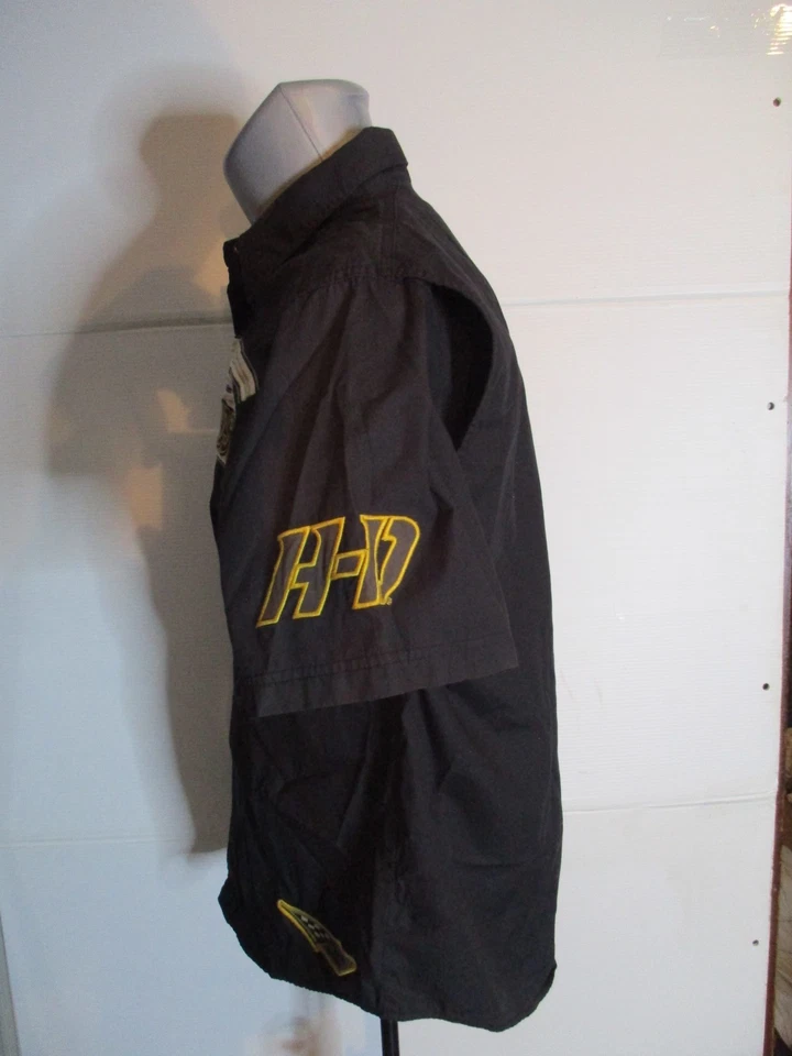 CAMISA MECÁNICA DE GARAJE CON BOTONES A PRESIÓN HARLEY DAVIDSON MOTOCICLETAS De colección Mediana Foto 4 de 4