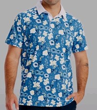 Tipsy Elves Men's Blue Botanics Polo Golf Shirt Mens XL NWOT