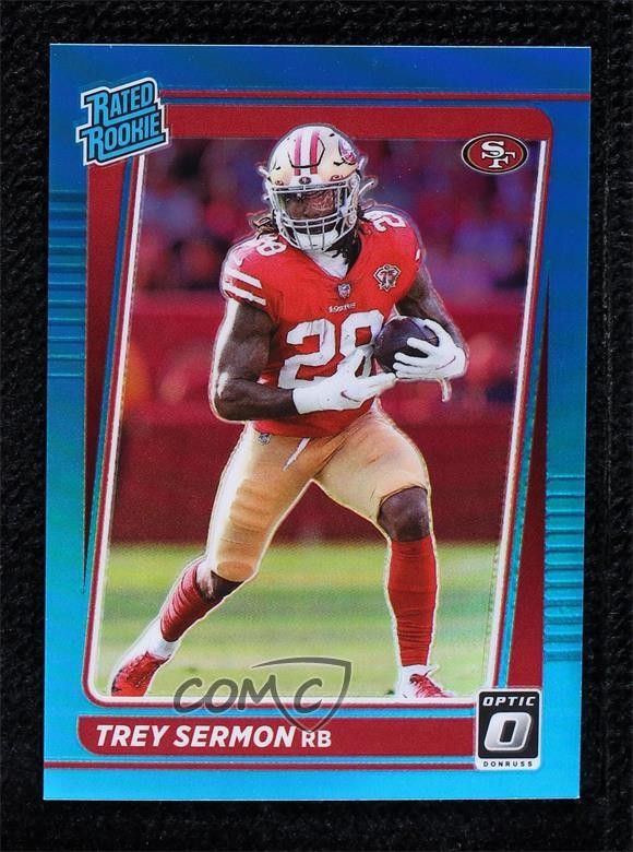 2021 Panini Donruss Optic Rated Aqua Prizm /299 Trey Sermon #224 Rookie RC o8g