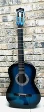 Acoustic Blue Guitar Beginners W/Guitar Case, Strap, Tuner, Pick, Extra Strings