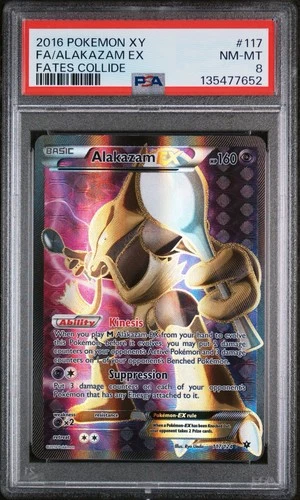 Pokémon Alakazam EX TCG EX XY Fates Collide Holo Card 117/124 PSA 8