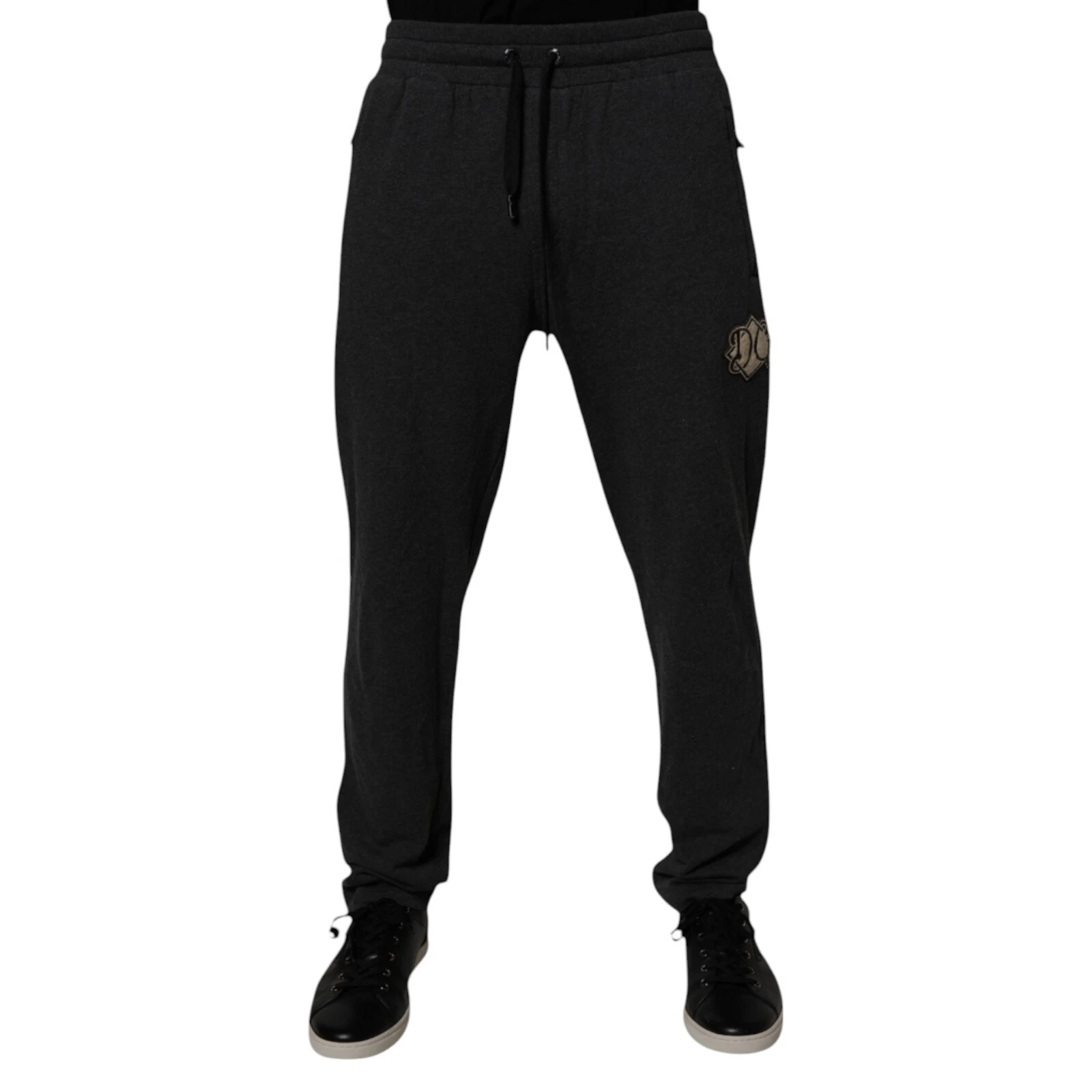 DOLCE & GABBANA Pants Dark Gray Logo Cotton Jogger Sweatpants IT52/W38/XL 900usd