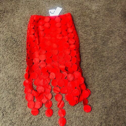 Commense Women's Laser Cut Multi Circle Double Layered Skirt Size Zip Red Small - Picture 2 of 11