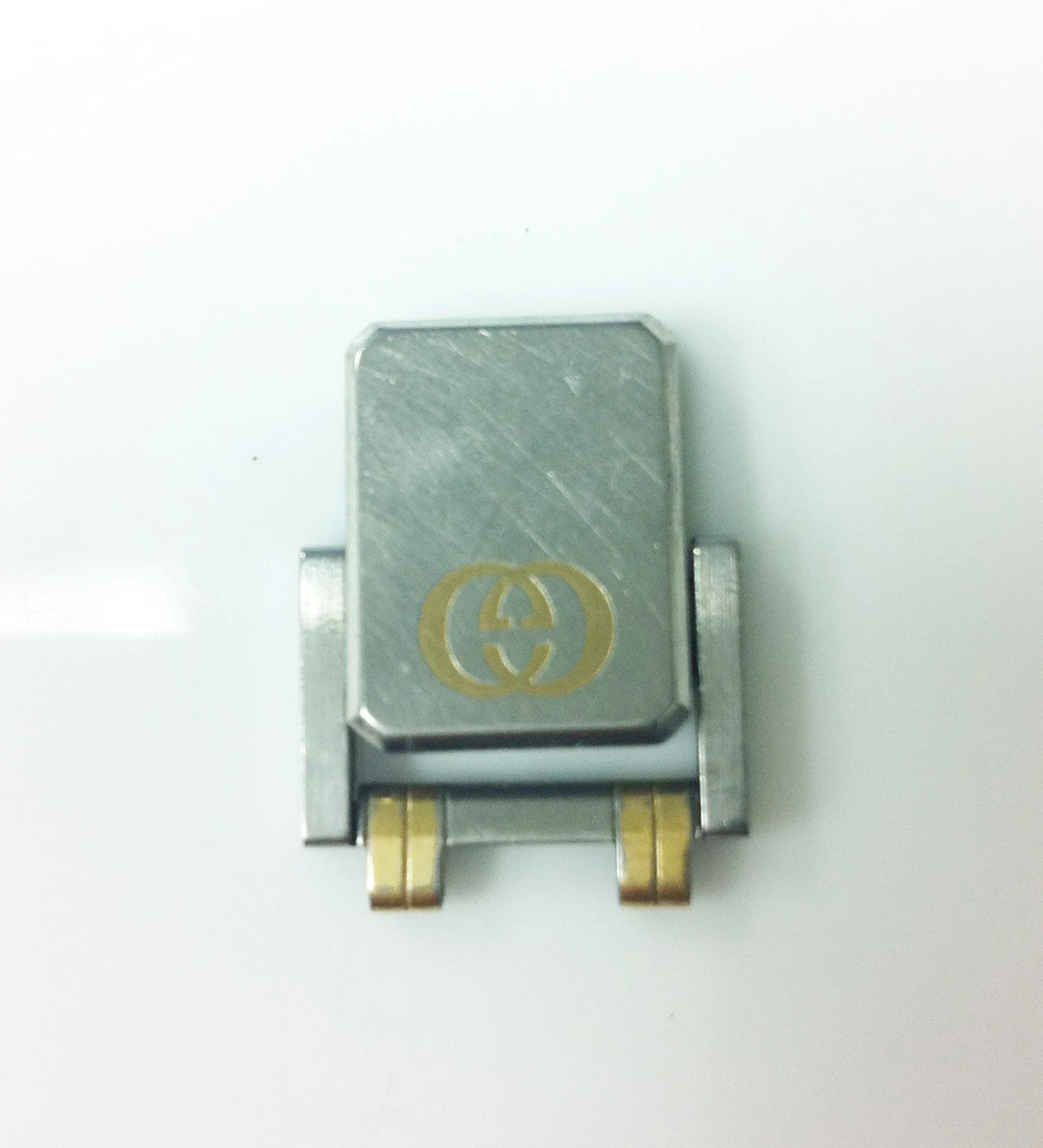 Gucci Fermoir à bijoux bicolore en acier inoxydable pour femmes pince 14 mm pièce seule 