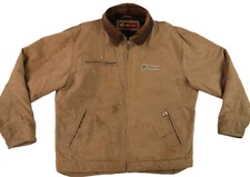 Dri-Duck 5087 Mens L Brown Boulder Canvas Quilted Lined Outlaw Jacket DISTRESSED